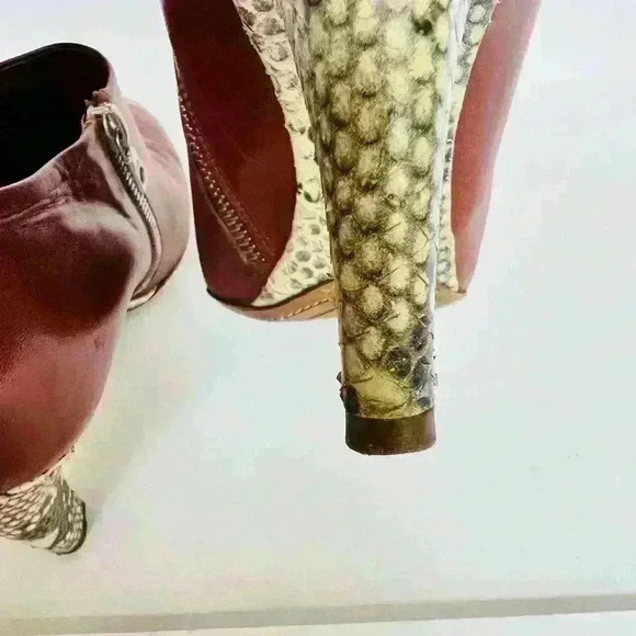 Dries Van Noten Leather Python Heel Booties - Picture 9 of 10